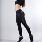 Le sport noir de yoga de guêtres maigres de femmes halète Madame en cuir Jogging Pants de patchwork d'unité centrale fournisseur