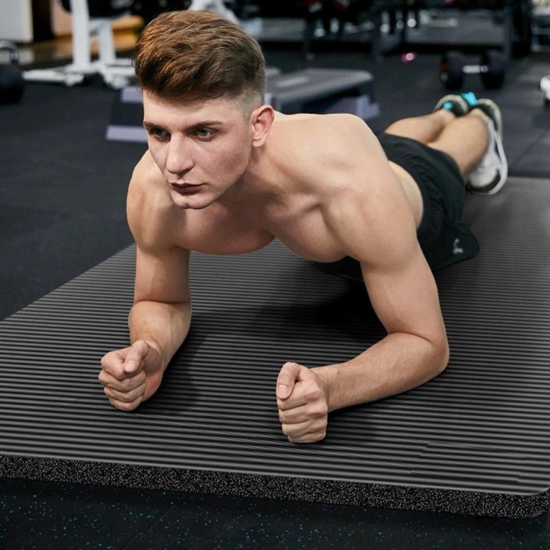 Tapis de yoga de forme physique d'hommes, tapis de grande taille d'exercice de glissement du tapis épais NBR de forme physique non avec des bandages fournisseur