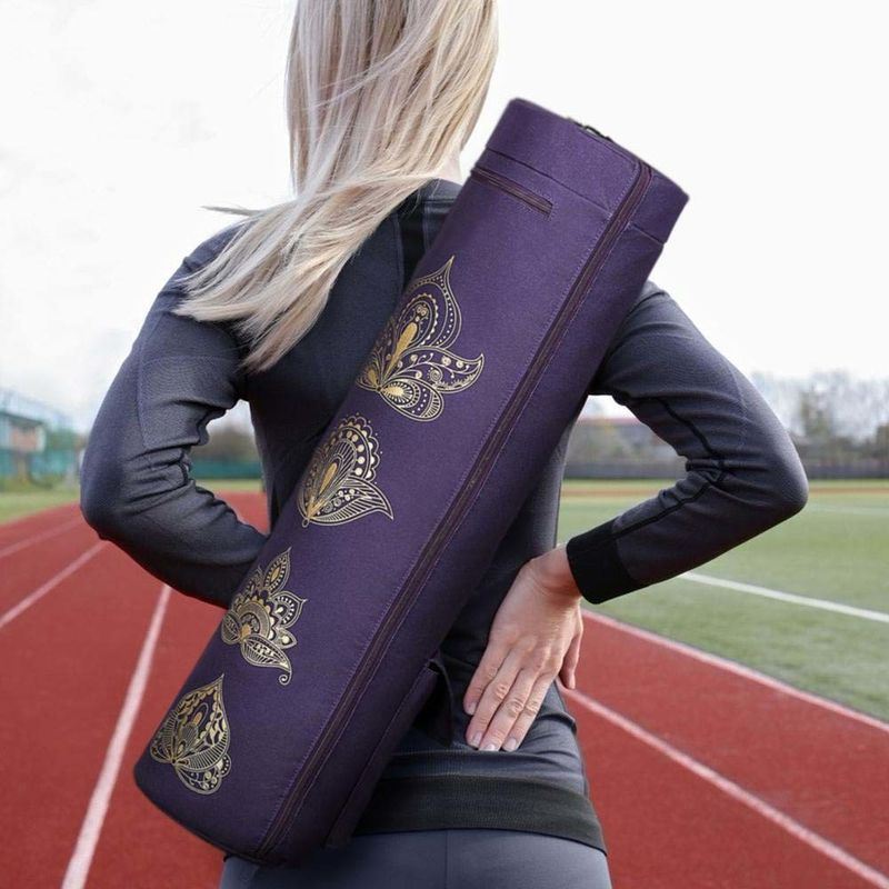 Le plein gymnase d'exercice de fermeture éclair portent le sac, tissu d'Oxford de sac de courroie de yoga avec 2 poches fournisseur